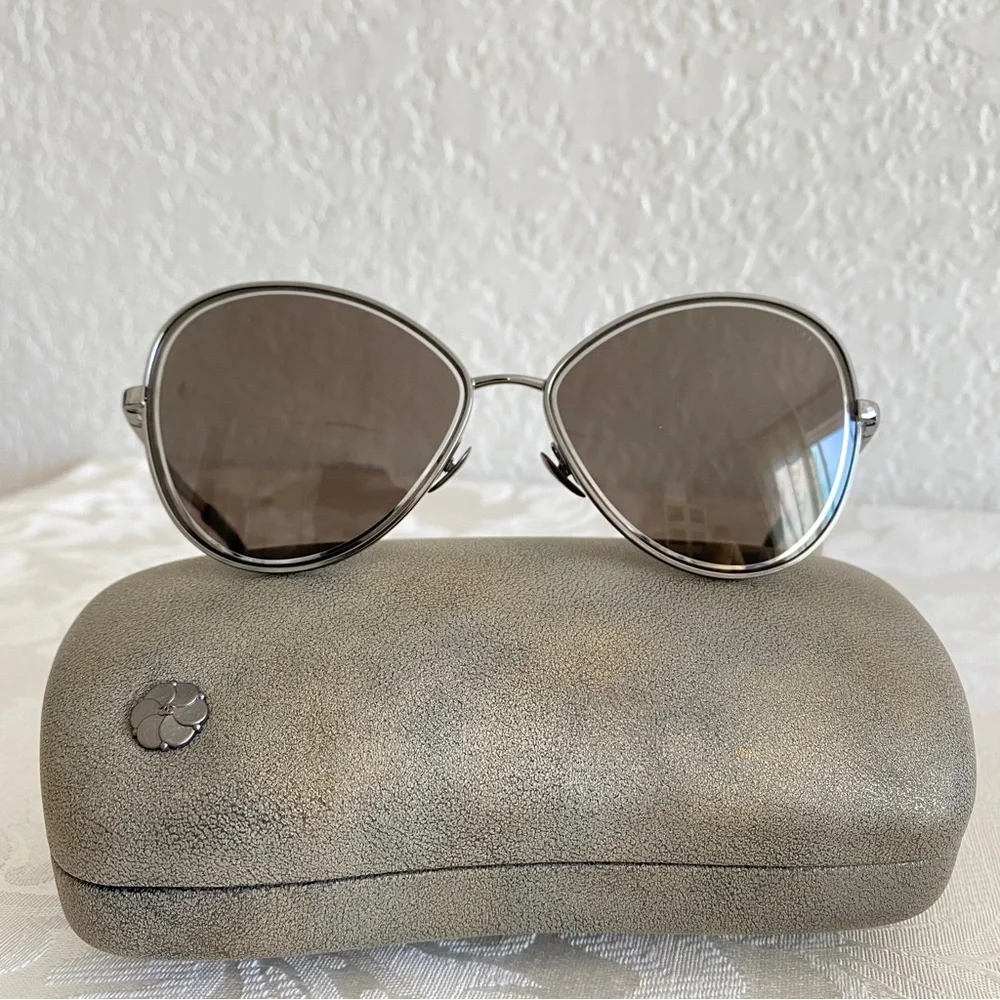 Chanel Butterfly Silver Frame Sunglasses